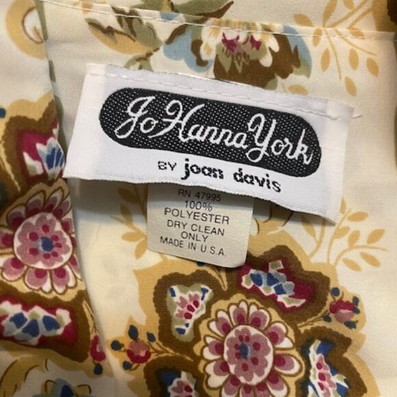 Jo Hanna York by Joan Davis Vintage White Floral print skirt set. size 14W - Picture 9 of 10